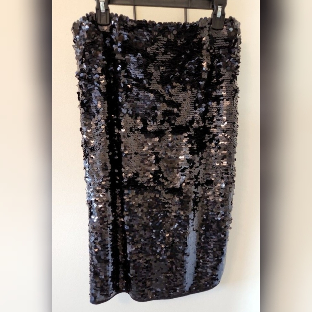 Halogen Black Sequin Skirt Size L